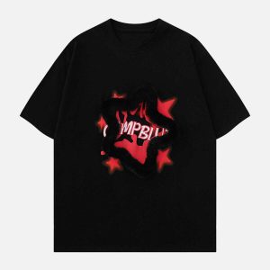 youthful 3d star lettered tee dynamic print design 5380