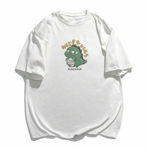 youthful alphabet dinosaur tee   quirky streetwear charm 4263