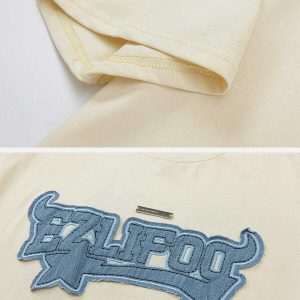 youthful applique embroidery tee   streetwear icon 3806