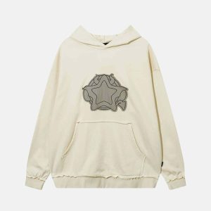 youthful applique star hoodie embroidered detail 1850