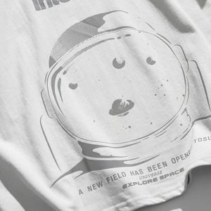 youthful astronaut graphic tee pure cotton space design 1630