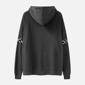 youthful bandage sleeve hoodie streetwear icon 6890