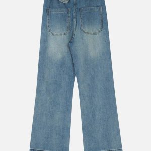 youthful belted jeans with raw edge detail urban appeal 8303