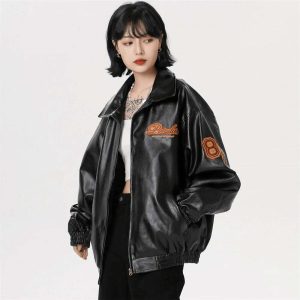 youthful black pahular jacket streetwear icon 8152