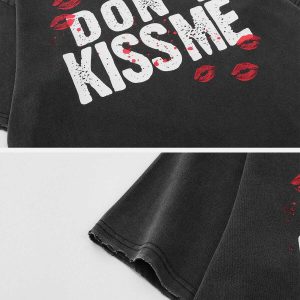 youthful blow kisses tee distressed print iconic style 1576