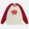 youthful blurred star sweatshirt   patchwork urban chic 2161