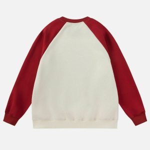 youthful blurred star sweatshirt   patchwork urban chic 7688