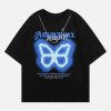 youthful butterfly embroidered tee with chain detail 4838