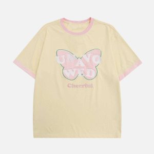 youthful butterfly embroidery tee   flocked & trendy 6433