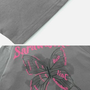 youthful butterfly graphic tee soft cotton streetwear vibes 3703