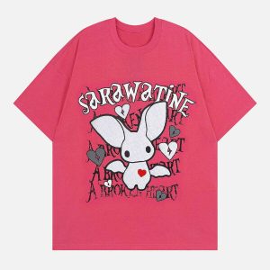 youthful cartoon doll print tee   streetwear icon 8873