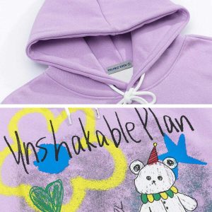 youthful cartoon hand painted hoodie   trendy urban appeal 6879