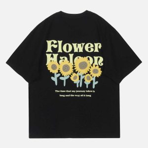 youthful cartoon sunflower tee vibrant graphic design 7792