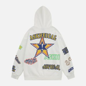 youthful clash print hoodie   swa iconic streetwear 1663