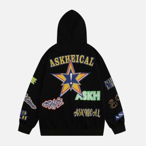 youthful clash print hoodie   swa iconic streetwear 4345