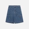 youthful curved pocket jorts   chic denim streetwear 2050