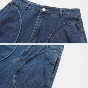 youthful curved pocket jorts   chic denim streetwear 5211