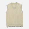 youthful cut hem sweater vest dynamic streetwear piece 4197