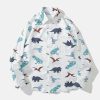 youthful dinosaur print shirt longsleeved & trendy 8936