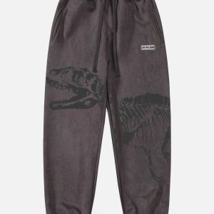 youthful dinosaur print sweatpants   urban comfort fit 7258