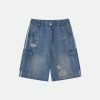 youthful discreet pocket jorts   chic urban streetwear 5204