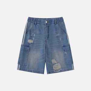 youthful discreet pocket jorts   chic urban streetwear 5204