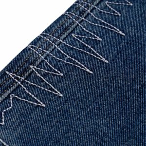 youthful ekg embroidered jeans unique & trendsetting 7112