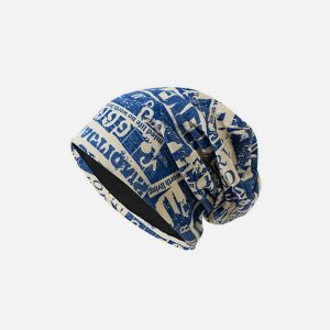 youthful english newspaper cap   trending print design 1023