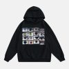 youthful eyes print hoodie graphic & trendy streetwear 4557