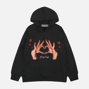 youthful finger love hoodie   trending urban comfort 6606