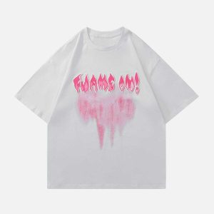 youthful flame letter tee dynamic tie dye design 7414