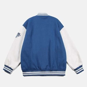 youthful flocked letter varsity jacket iconic design 3565