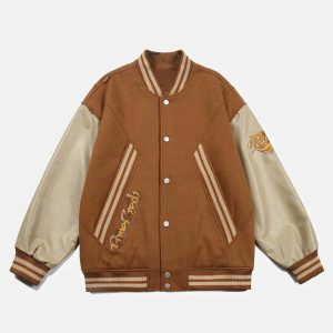 youthful flocked letter varsity jacket iconic design 6294