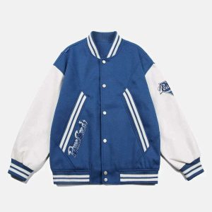 youthful flocked letter varsity jacket iconic design 8200