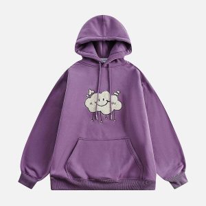 youthful flocking cloud hoodie   chic urban streetwear 4754