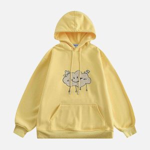 youthful flocking cloud hoodie   chic urban streetwear 6356