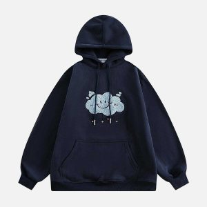 youthful flocking cloud hoodie   chic urban streetwear 7258