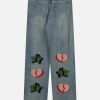 youthful flocking star jeans   chic urban streetwear 5183