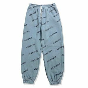 youthful full letter print drawstring pants   urban chic 2184