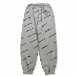 youthful full letter print drawstring pants   urban chic 3234