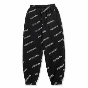 youthful full letter print drawstring pants   urban chic 5871