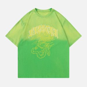 youthful gradient dragon tee dynamic print & style 1380