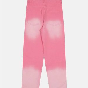 youthful gradient straight jeans american inspired streetwear 3184