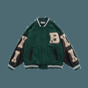 youthful green varsity jacket bb style icon 3899