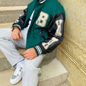 youthful green varsity jacket bb style icon 5830