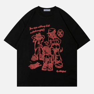 youthful hand drawn tee cartoon charm & urban flair 5078