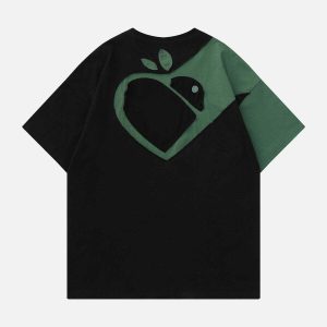 youthful heart apple embroidered tee custom & vibrant 3648