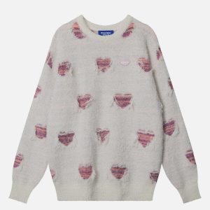 youthful heart distressed sweater   chic urban appeal 1853