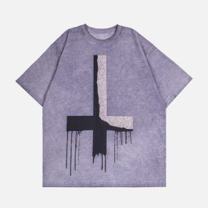 youthful inverted cross tee dynamic print & style 4301