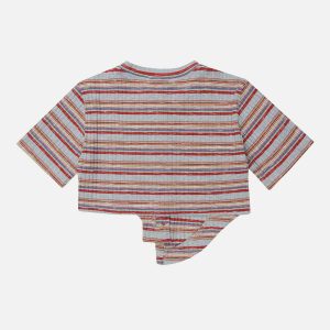 youthful irregular stripes tee dynamic urban style 4440